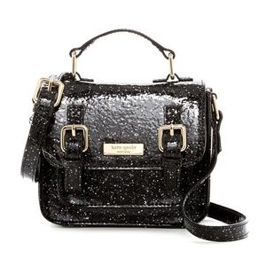 Kate Spade NY Scout Black Glitter Satchel Mini